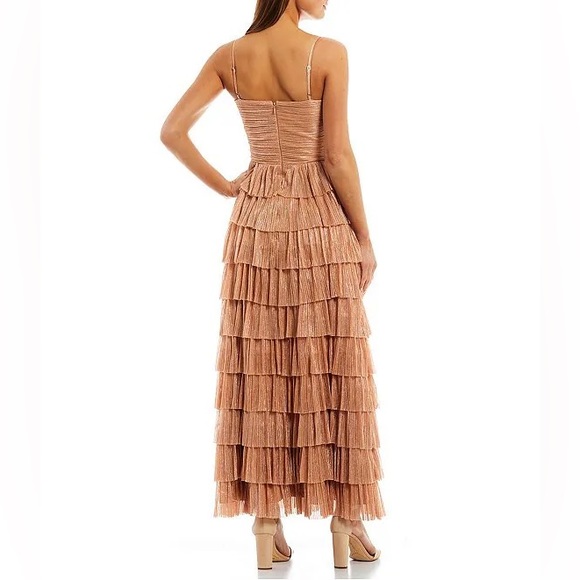 GIANNI BINI GRACE METALLIC CUT-OUT TIERED DRESS - Picture 2 of 3